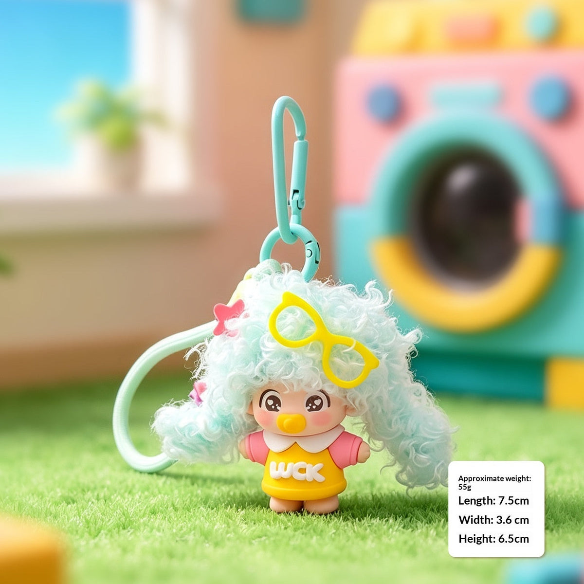 Curly-haired Dopamine Pacifier Doll Keychain Pendant