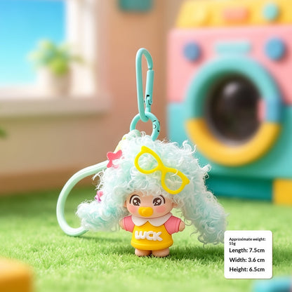 Curly-haired Dopamine Pacifier Doll Keychain Pendant