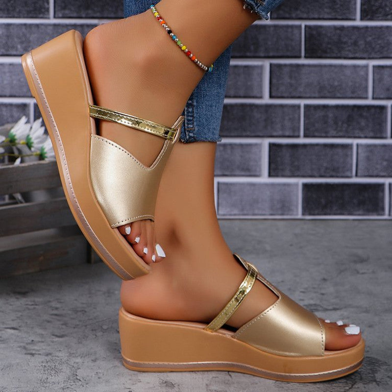 Plus Size Wedge Slippers Height Boost
