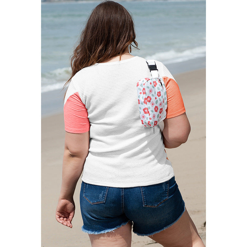 European And American Leisure Style Printed Plus Size Short Sleeve Top