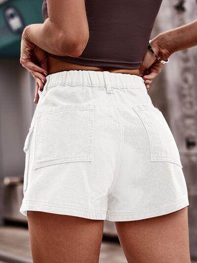 High Waist Denim Shorts with Pockets for Summer Style