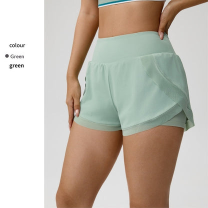 Fake Two-piece Yoga Shorts Womens Thin-style Athletic Fitness Shorts