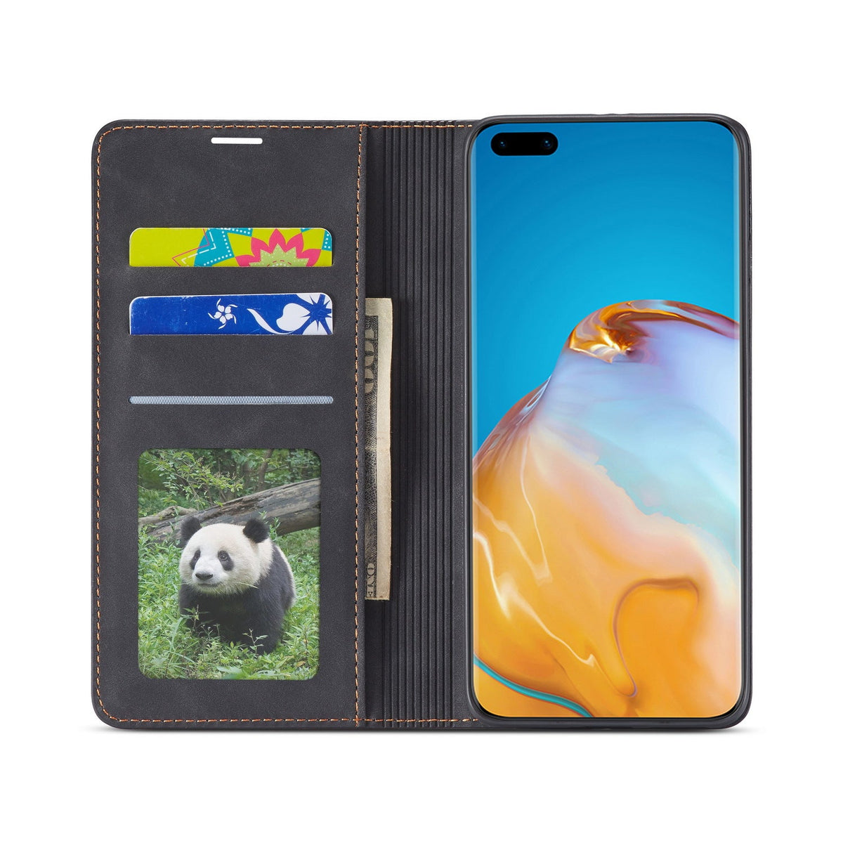 P40Pro Flip-type Card-inserting Mobile Phone Leather Case