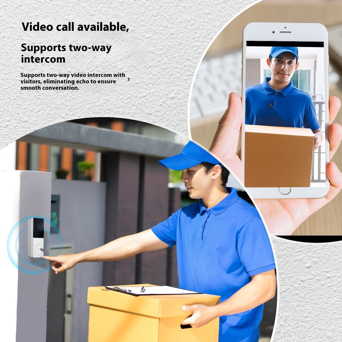 Smart Home WiFi Video Doorbell Camera Two-way Audio Intercom