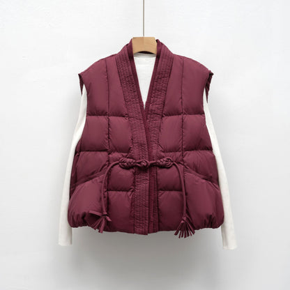New National Standard Autumn And Winter Plain Color V-neck Loose Vest