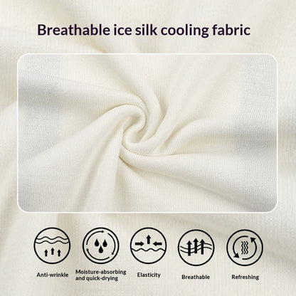 Mens Ice-Silk Cool-Feel Striped Crew-Neck Knitted Top