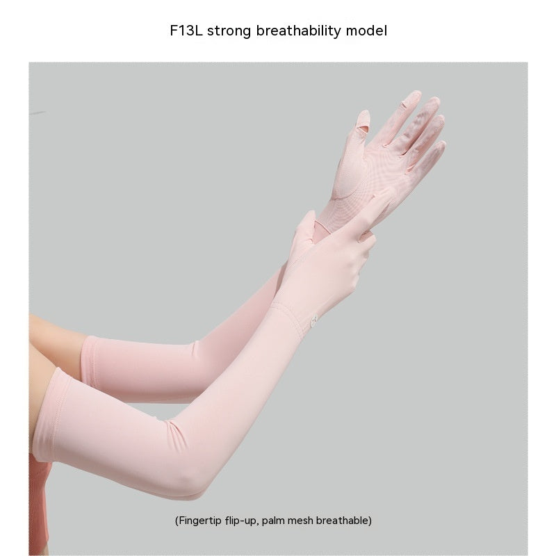 Nylon Ice Silk Long Sun Protection Gloves