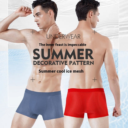 Summer Breathable Ice Silk Men's Boxer Briefs