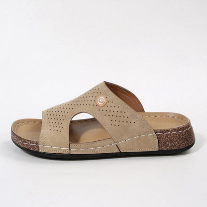 Multi-colored Hollow-out Slide Sandals