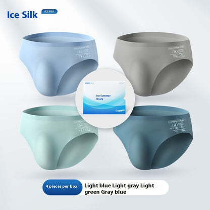Ice Silk Men's Summer Seamless Briefs