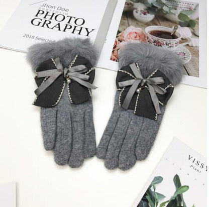 Cute Warm Touch Screen Thickened Warm Finger Gloves
