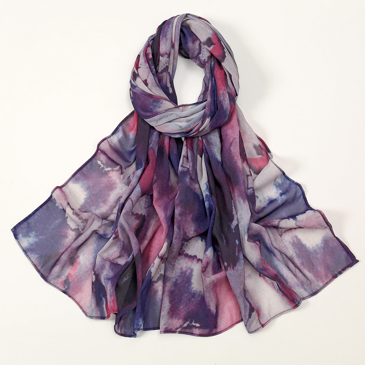 Printed Chiffon Long Scarf For Women Versatile And Fashionable For Outerwear