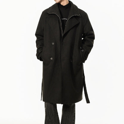 Double Breasted Men's Mid-length Over-the-knee High-grade Trench Coat