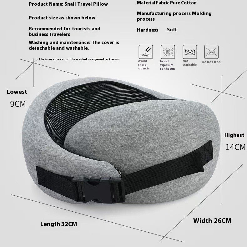 Soft Memory Foam Travel Neck Pillow U Shape Adjustable Support Comfortably Sleeping On Plane Car Office Noon Break