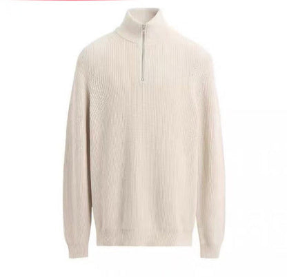 Mens Fashion Half-neck Cotton Knit Sweater