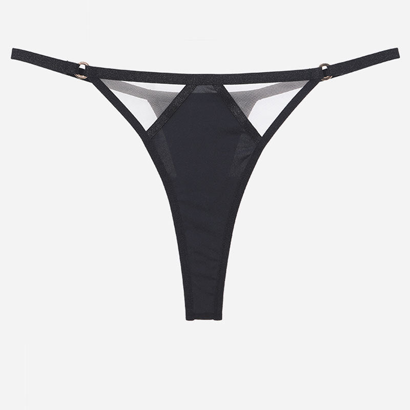 Glossy Mesh Hollow French Underwear Women