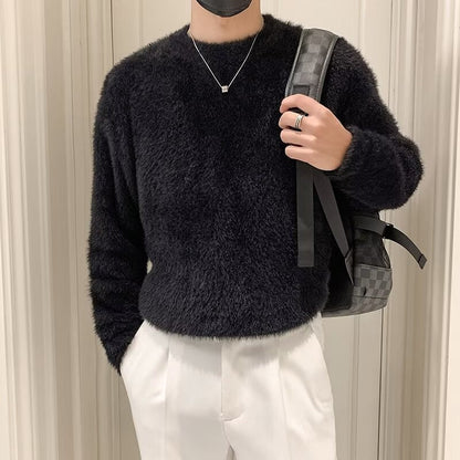 Round-neck Base Layer For Fallwinter Wearable As Outerwear
