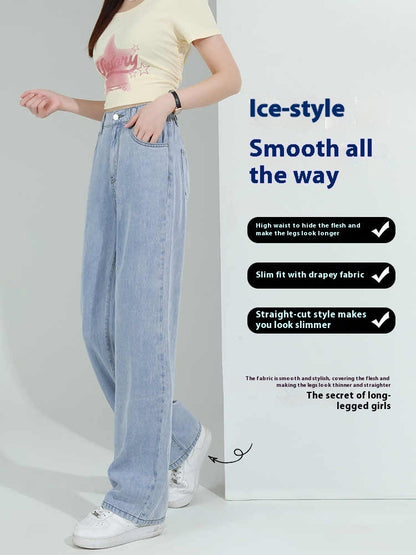 Elastic Waist Lyocell Jeans Women
