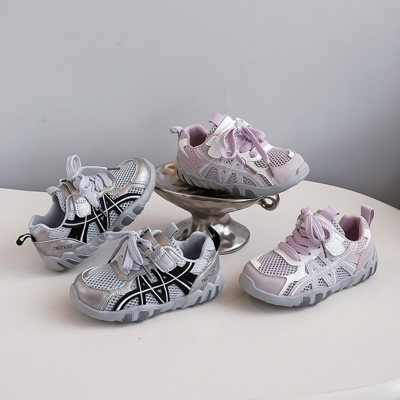 2026 Spring New Girls Skate Sneakers, Kids German Trainers, Soft Sole Versatile Single Mesh Shoes For Big Kids