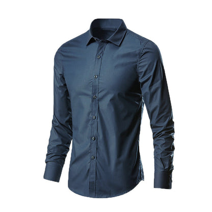 Men White Casual Suit Shirt Solid Color