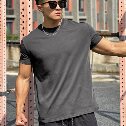 Muscle Sports Loose Cotton Fitness Short Sleeve Men