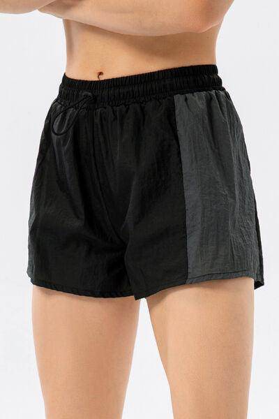 Color Block Drawstring Active Shorts for Comfort and Style