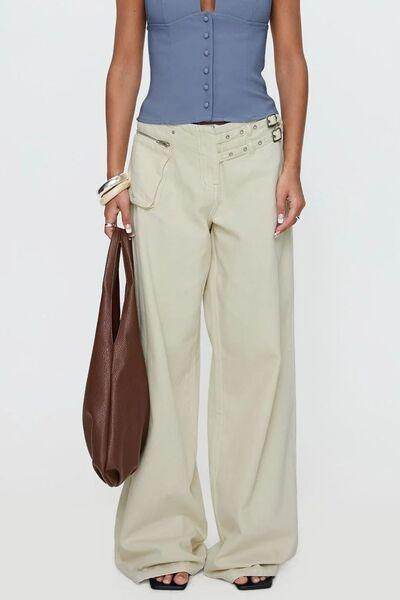 Stylish Wide Leg Jeans with Pockets for Everyday Wear