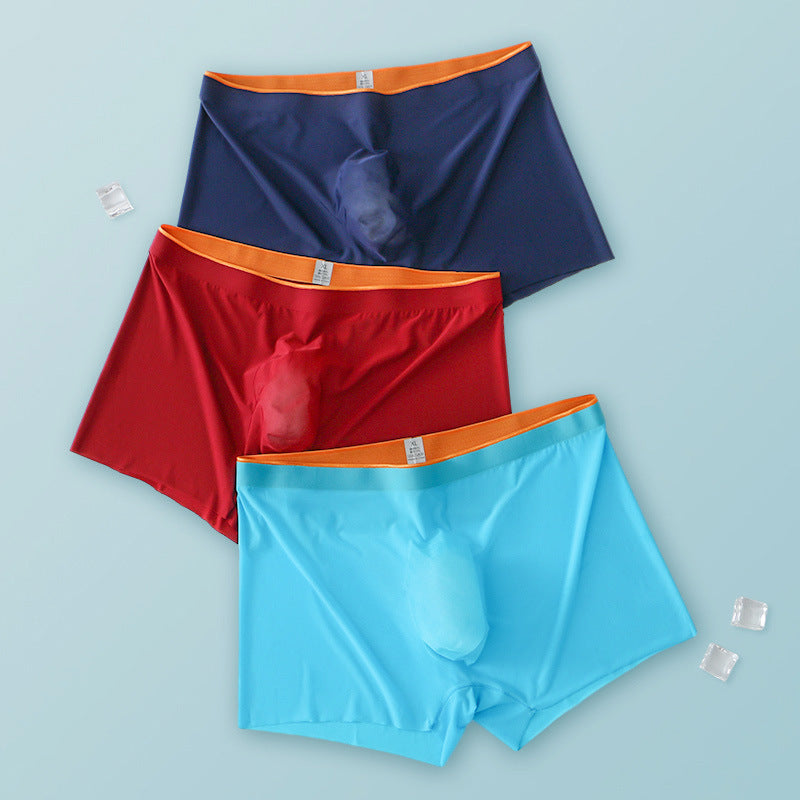 Men's Ice Silk Seamless Boxers