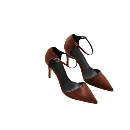 Suede Hollow-out Korean-style Office High Heels