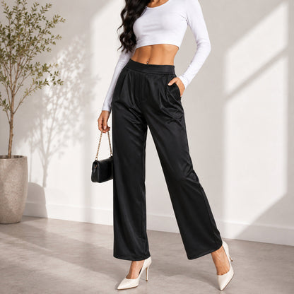 Womens Casual Versatile Ankle-length Zip-up Pants