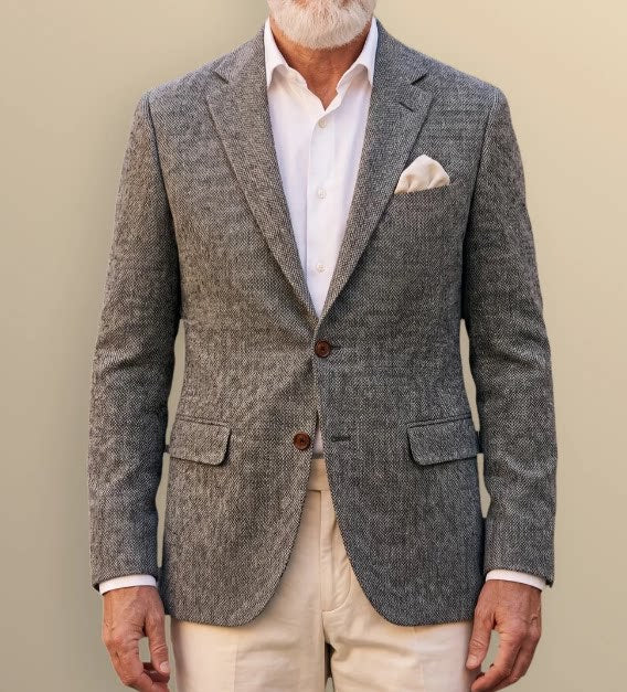 Men's Single Row Two Button Plaid Blazer