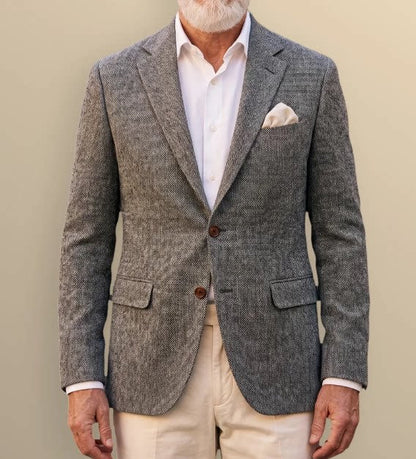 Men's Single Row Two Button Plaid Blazer