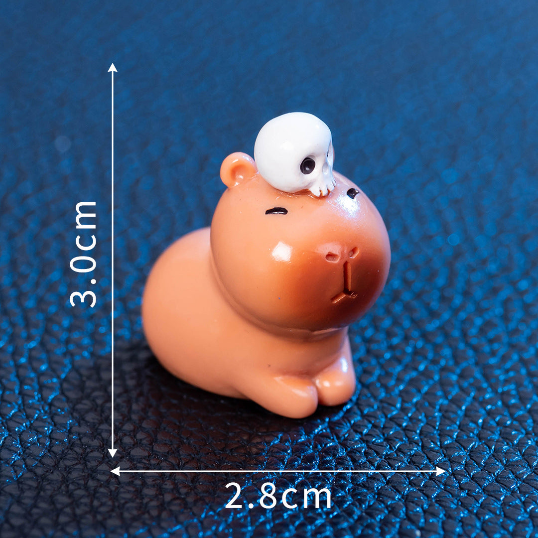Micro Landscape Halloween Cute Capybara Resin Decorations