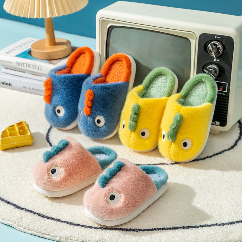 Children's Cotton Slippers Cute Dragon Home Non-slip Waterproof