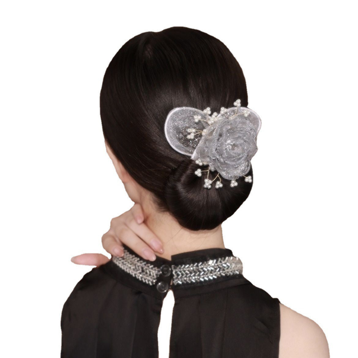 Starry Sky Flower Topknot Hair Clip