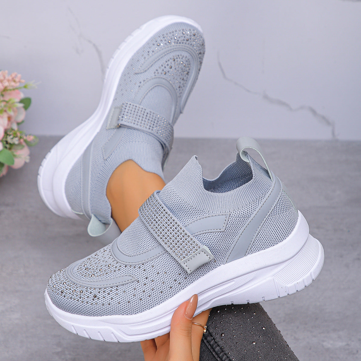 Deep-soled Breathable Wedge Sneakers For Women
