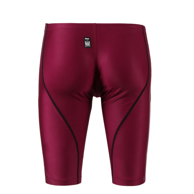 Men's Shark Skin High Elastic Swimming Trunks