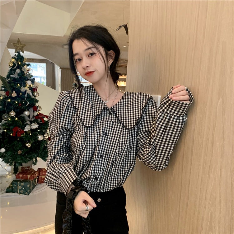 Versatile Retro Hong Kong Style French Doll-collar Top