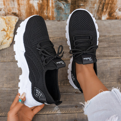 Flyknit Mesh Sneakers Women's Thin Breathable Sports Casual Shoes