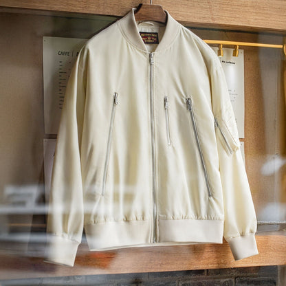 Casual White L2B Pilot Jacket Nylon Thin Baseball Uniform