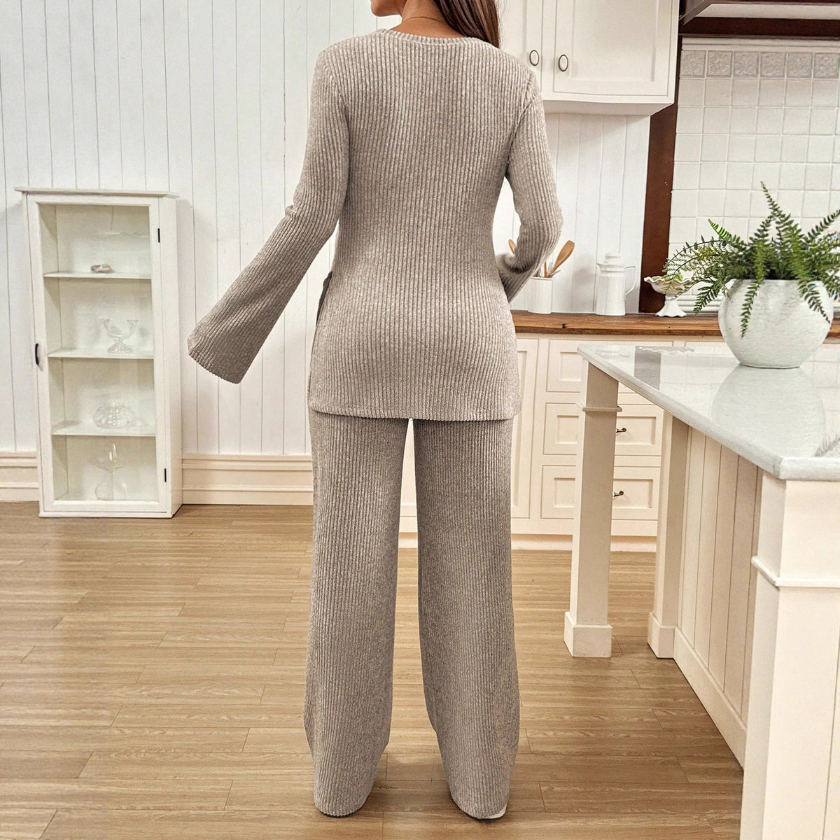 Knitted Maternity Pants With Adjustable Waist Maternity Outfit