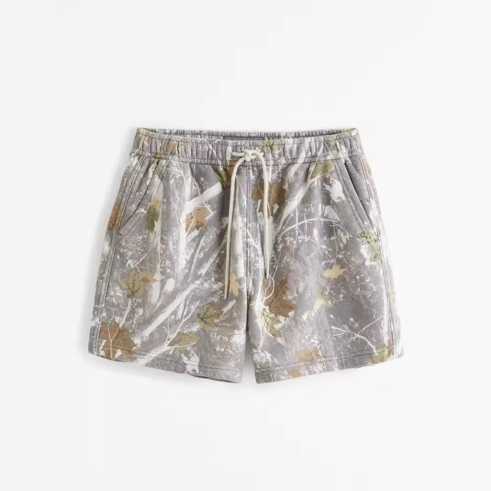 Leaf Pattern Shorts Sports Men