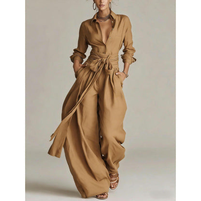 Loose-fitting High-waisted Wide-leg Jumpsuit