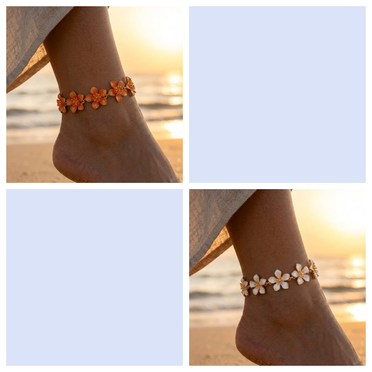 Exaggerated Hollow-out Metal Flower Anklet