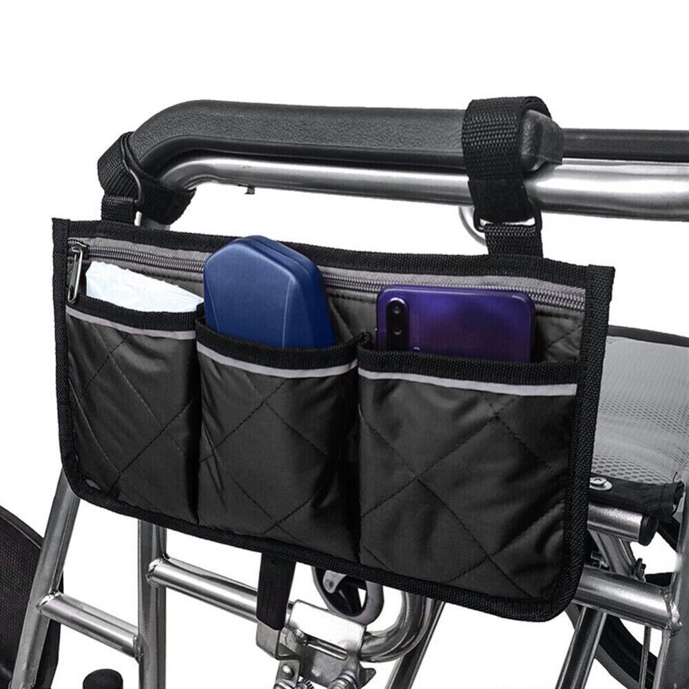 Outdoor Wheelchair Armrest Storage Pouch: Organizer Holder Pack