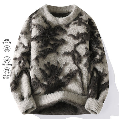 Mens Casual Thickened Mock-neck Sweater