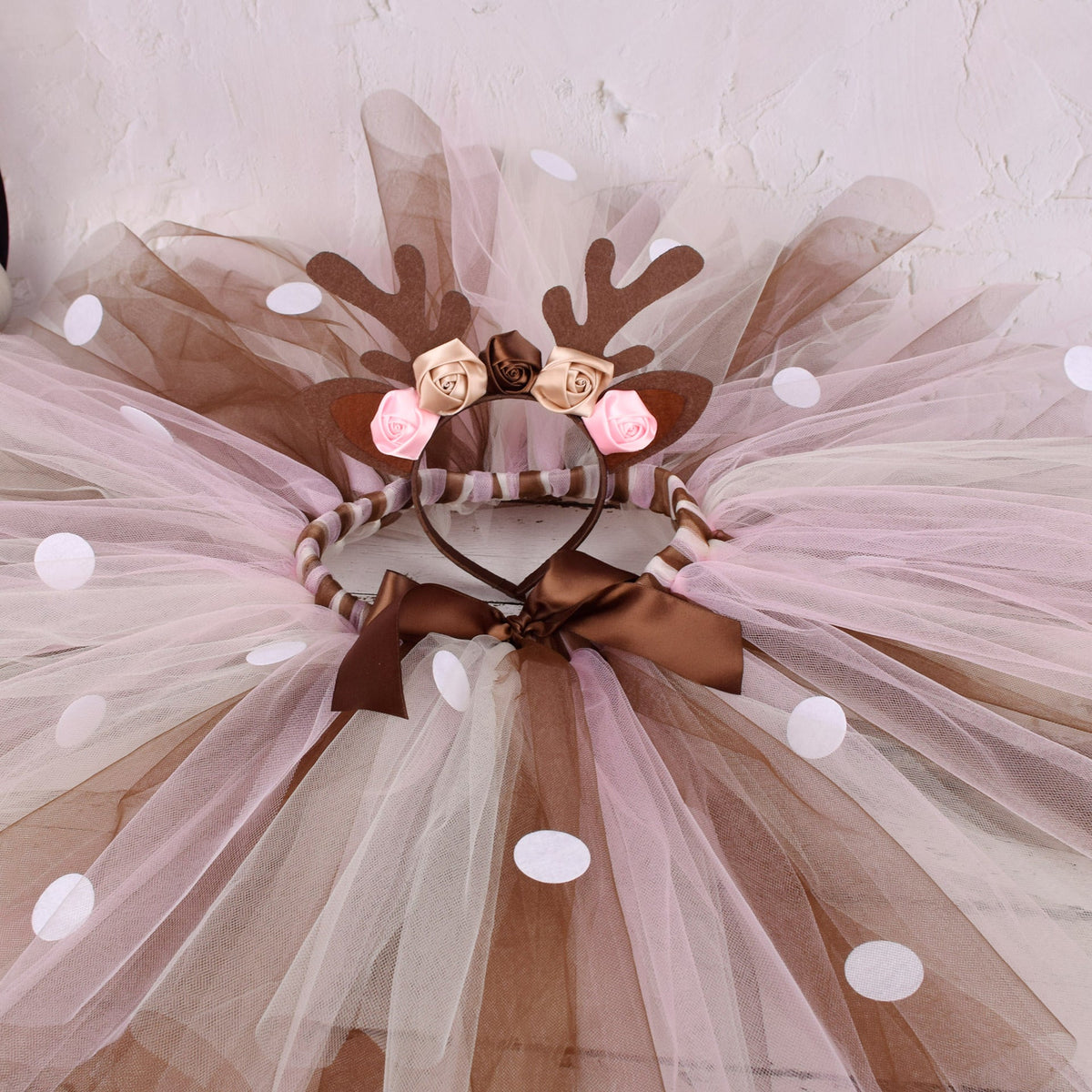Cartoon Christmas Elk Skirt With Headdress