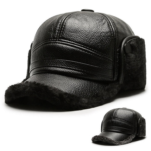 Men's Ear Protection Winter Warm Peaked Cap for Elderly