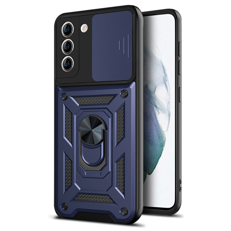 Push Window Protective Cover Ring Magnetic Armour Bracket Mobile Phone Case