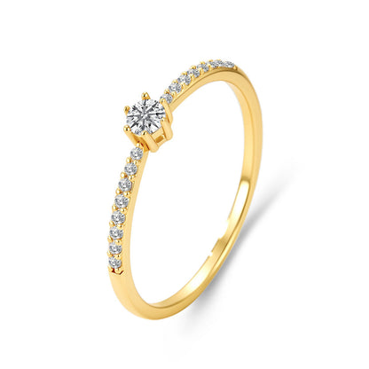 Classic Six-prong Zircon Ring For Women